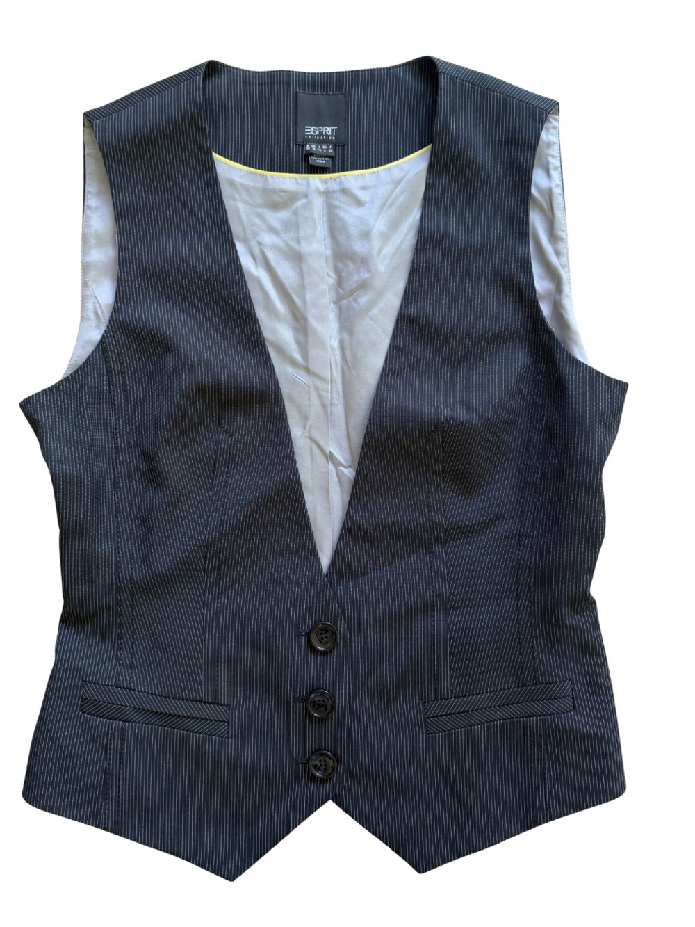 Esprit Women's Charcoal Pinstripe Vest